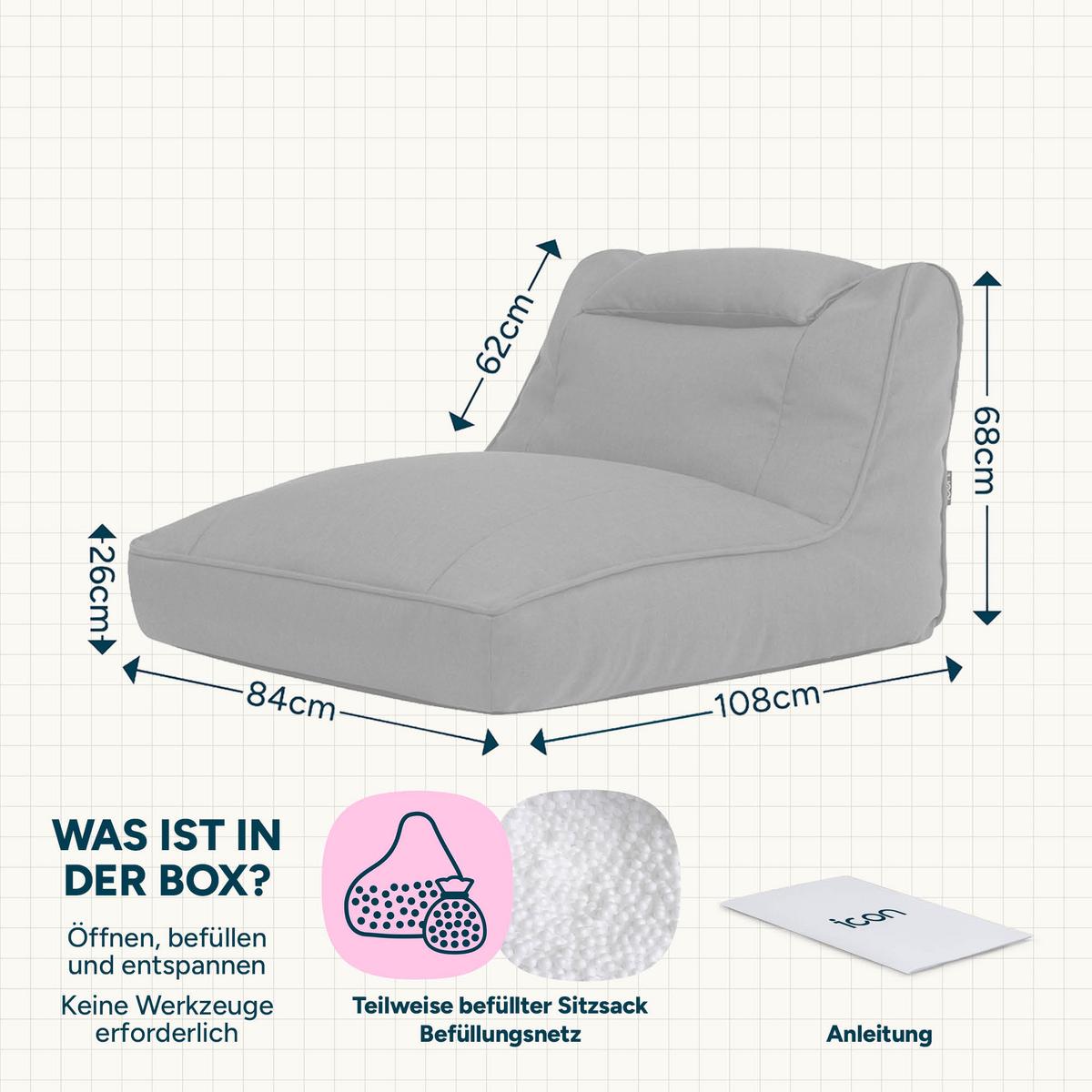 SITZSACK Outdoor Nova - Beige, Textil (84/68/108cm) - icon