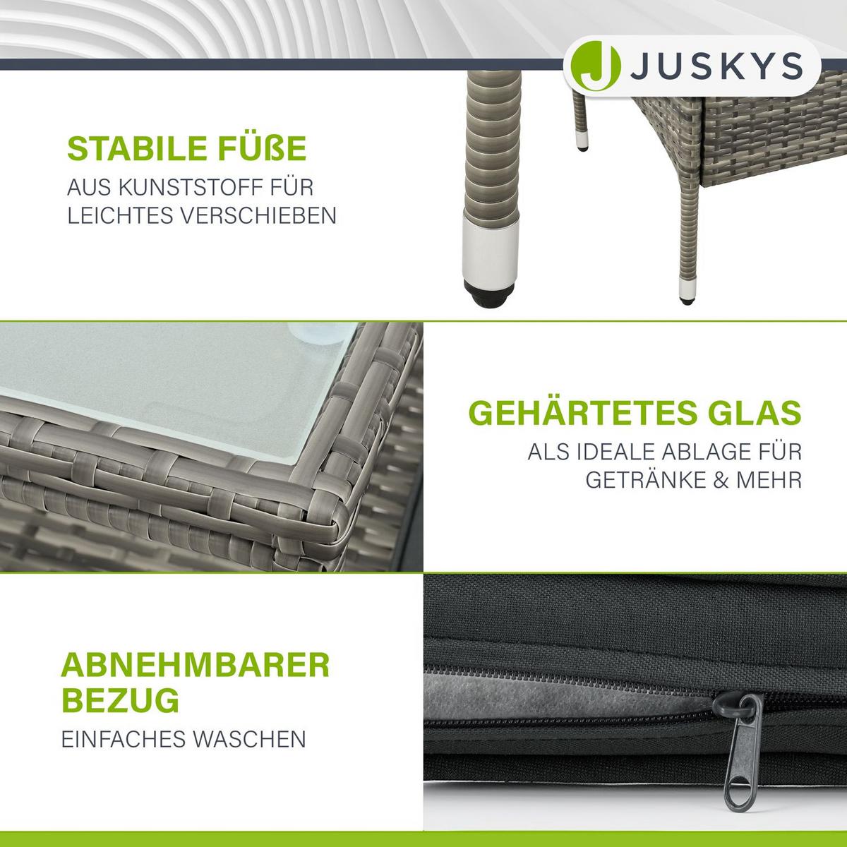 GARTENBANK Monaco grau-meliert - Grau, Kunststoff/Metall (133/84/63cm) - Juskys