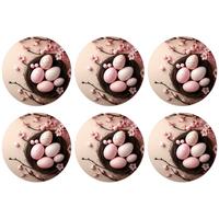 GLASUNTERSETZER Rosa - Blüten - Eier Tischset für Gläser 10x10 cm - Hellrosa, Naturmaterialien (10/0.2cm) - MuchoWow