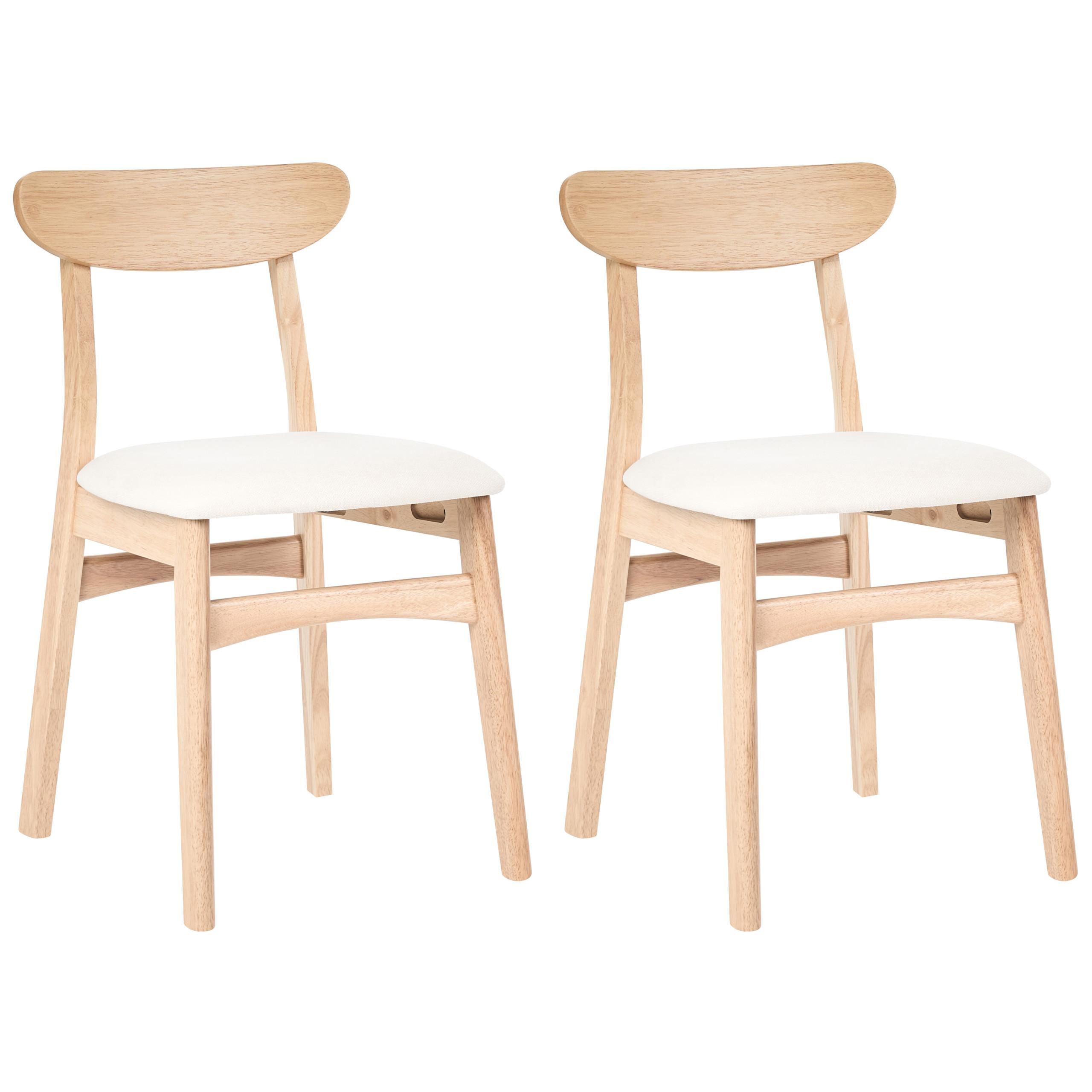 ESSZIMMERSTUHL 2er Set Holz Hellbraun/Hellbeige Doyle - Hellbraun, Holz (45/78/50cm) - Beliani