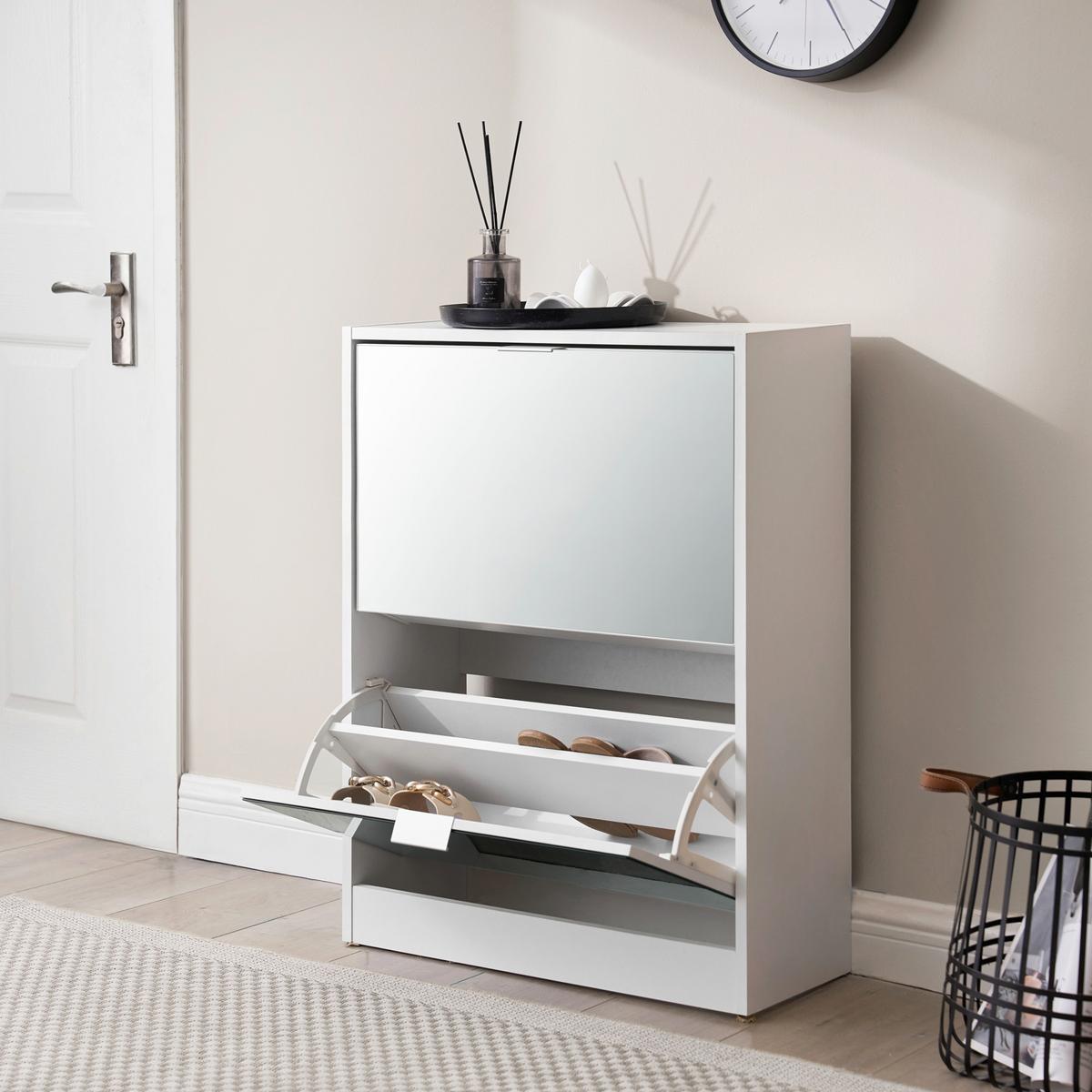 SCHUHKIPPER Kragerø - Weiß, Holzwerkstoff (60/80/24cm) - [en.casa]