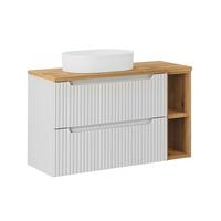 WASCHTISCH 100.4cm Riva Weiß und Holz - Weiß, Holzwerkstoff (100.4/59/40cm) - Petits-meubles
