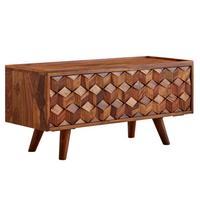 LOWBOARD Massivholz Landhausstil Modell Oasis für Fernseher bis 50 Zoll mit Kabeldurchlass - Braun, Holz (92/44/35cm) - KADIMA DESIGN