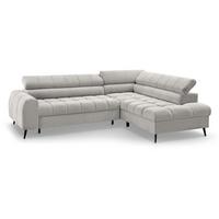 ECKSCHLAFSOFA Vinni Cappuccino, Chenille-Stoff, rechts - Cappuccino, Textil (265/205cm) - Beautysofa