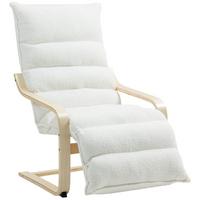 RELAXSSESSEL Sessel mit Verstellbar Fußteil, Armlehne für Wohnzimmer, Weiß - Weiß, Kunststoff (67/105/114cm) - HOMCOM
