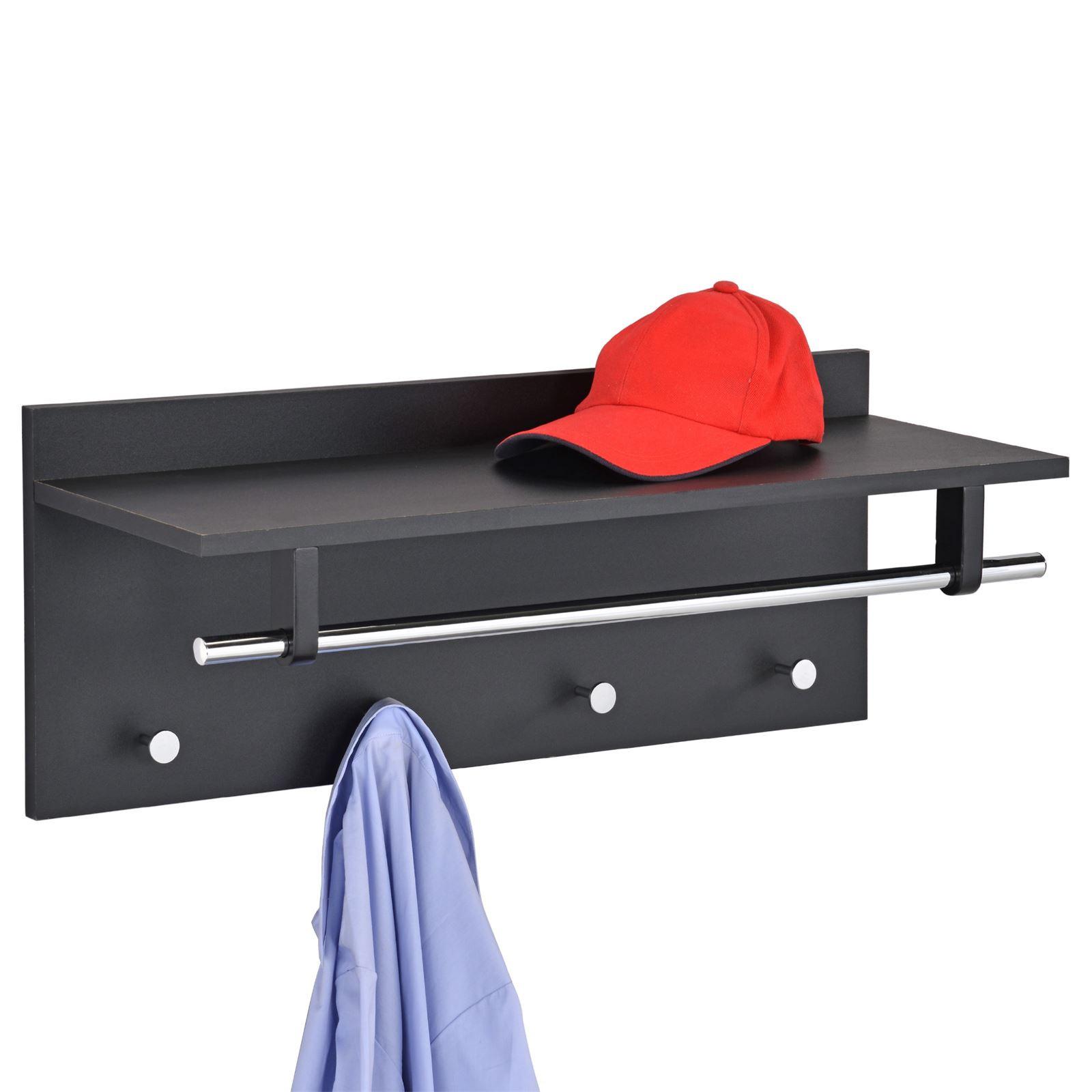 WANDGARDEROBE ULF schwarz - Schwarz, Holzwerkstoff (75/30/26cm) - IDIMEX