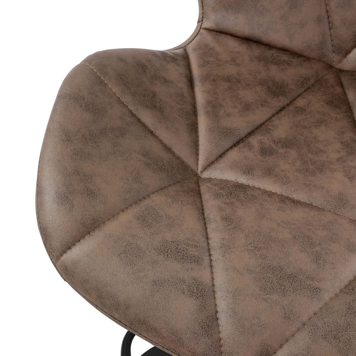 BARHOCKER 2er Set Braun aus Kunstleder drehbar/höhenverstellbar - Schwarz/Braun, Metall (41/110/47cm) - ML-DESIGN