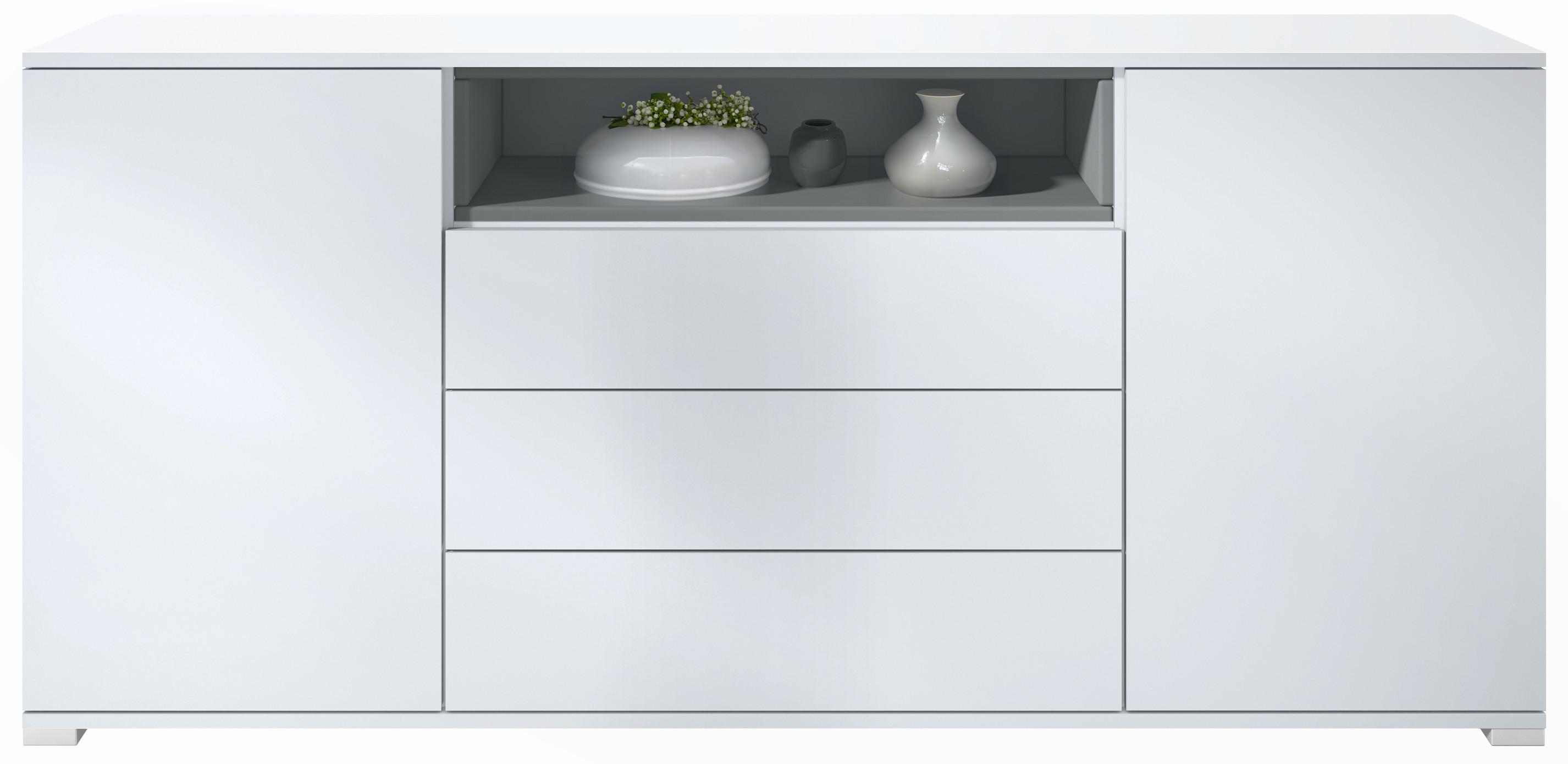 SIDEBOARD Skadu Graphit Seidenmatt - Graphitfarben, Holzwerkstoff (166.5/75.5/35cm) - Vladon
