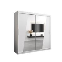 SCHWEBETÜRENSCHRANK 200/200/62 2-türig - Silberfarben/Weiß, Holz/Kunststoff (200/200/62cm) - MÖBEL KRYSPOL
