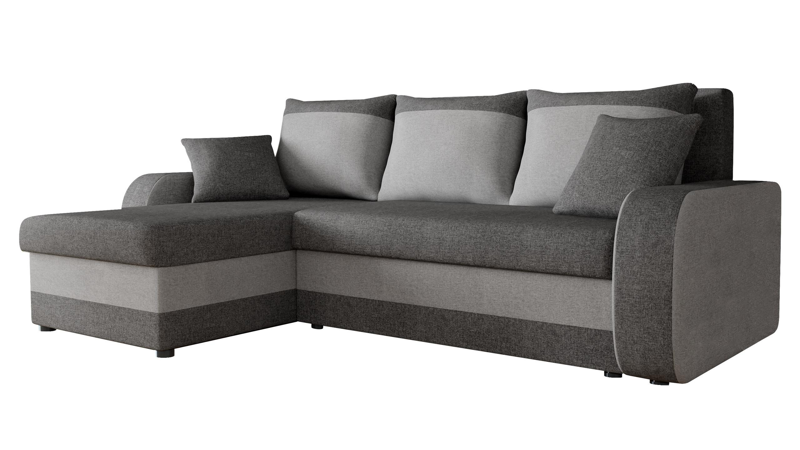 ECKSOFA Kris Lux - Graphitfarben/Schwarz, Holz/Kunststoff (238/147cm) - MIRJAN24
