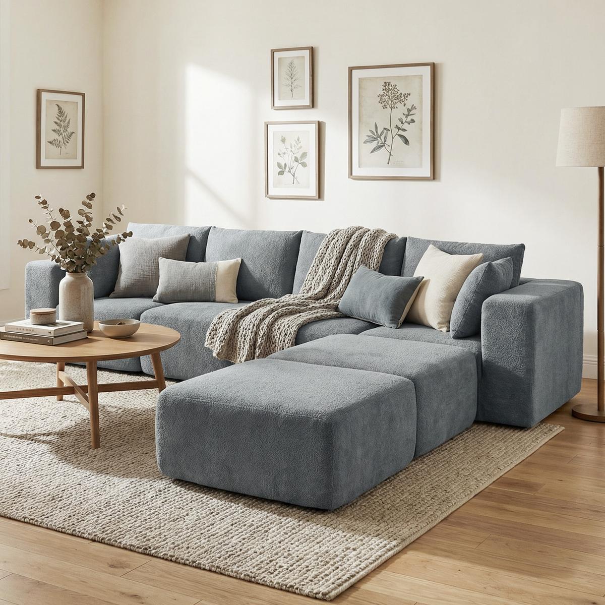 ECKSOFA U-Form 294/165/70 cm Dunkelgrau - Dunkelgrau, Textil (165/294cm) - HOMCOM