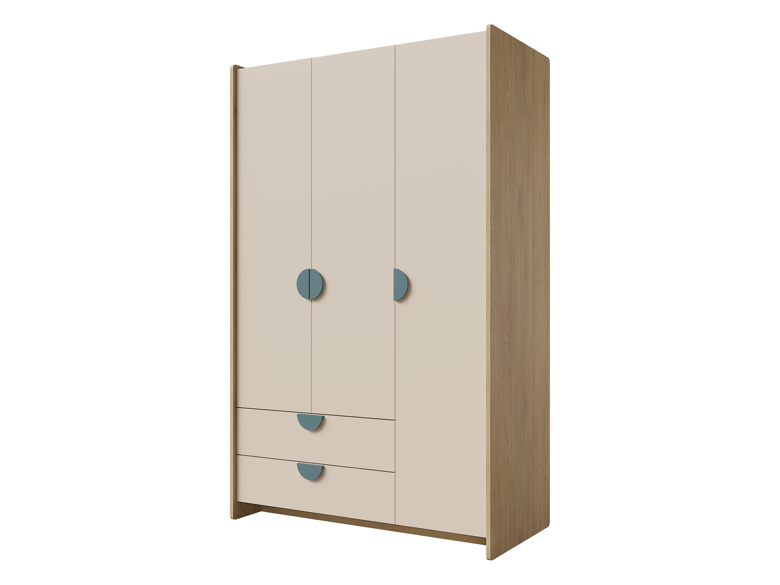 KINDERKLEIDERSCHRANK Lexi 3D2S 01 - Blau/Eichefarben, Holzwerkstoff/Kunststoff (124/198/60cm) - MIRJAN24