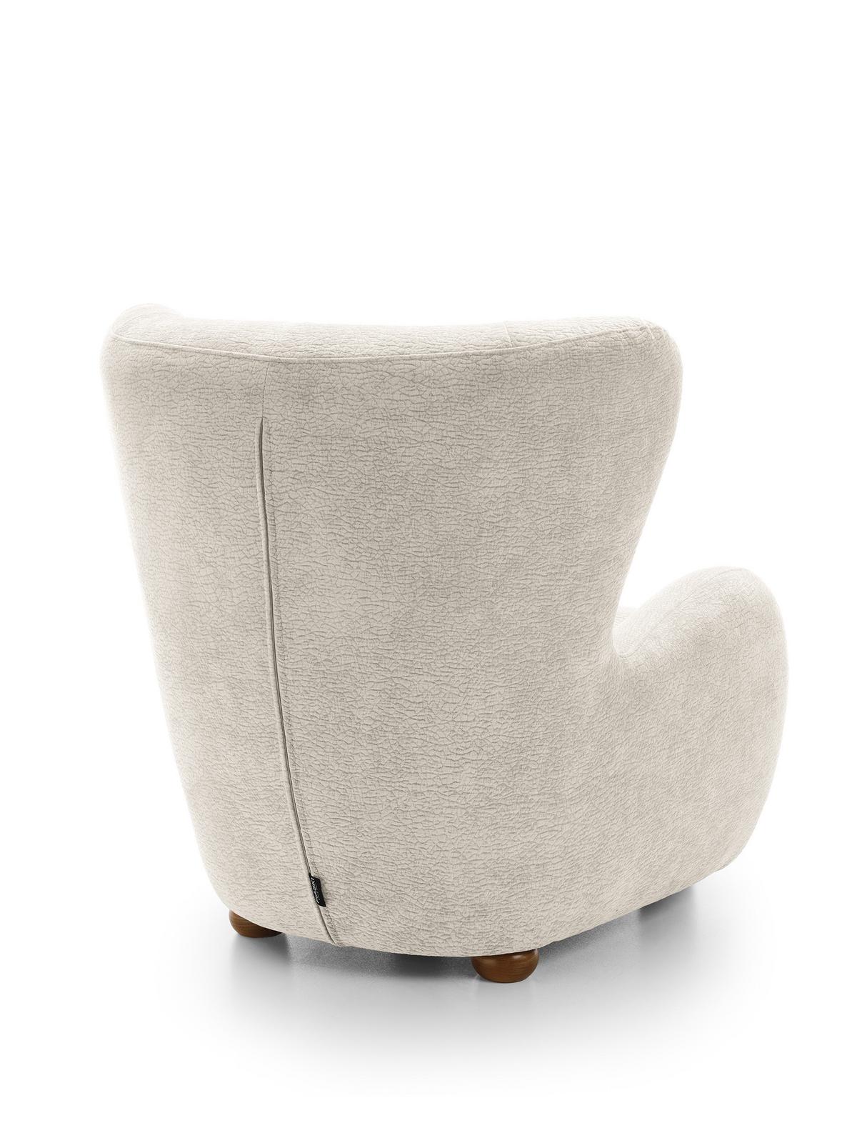 SESSEL MIST, Polstersessel Klassisch Loungesessel, Chenille-Stoff Creme - Creme, Holz/Holzwerkstoff (88/91/100cm) - MASSENO
