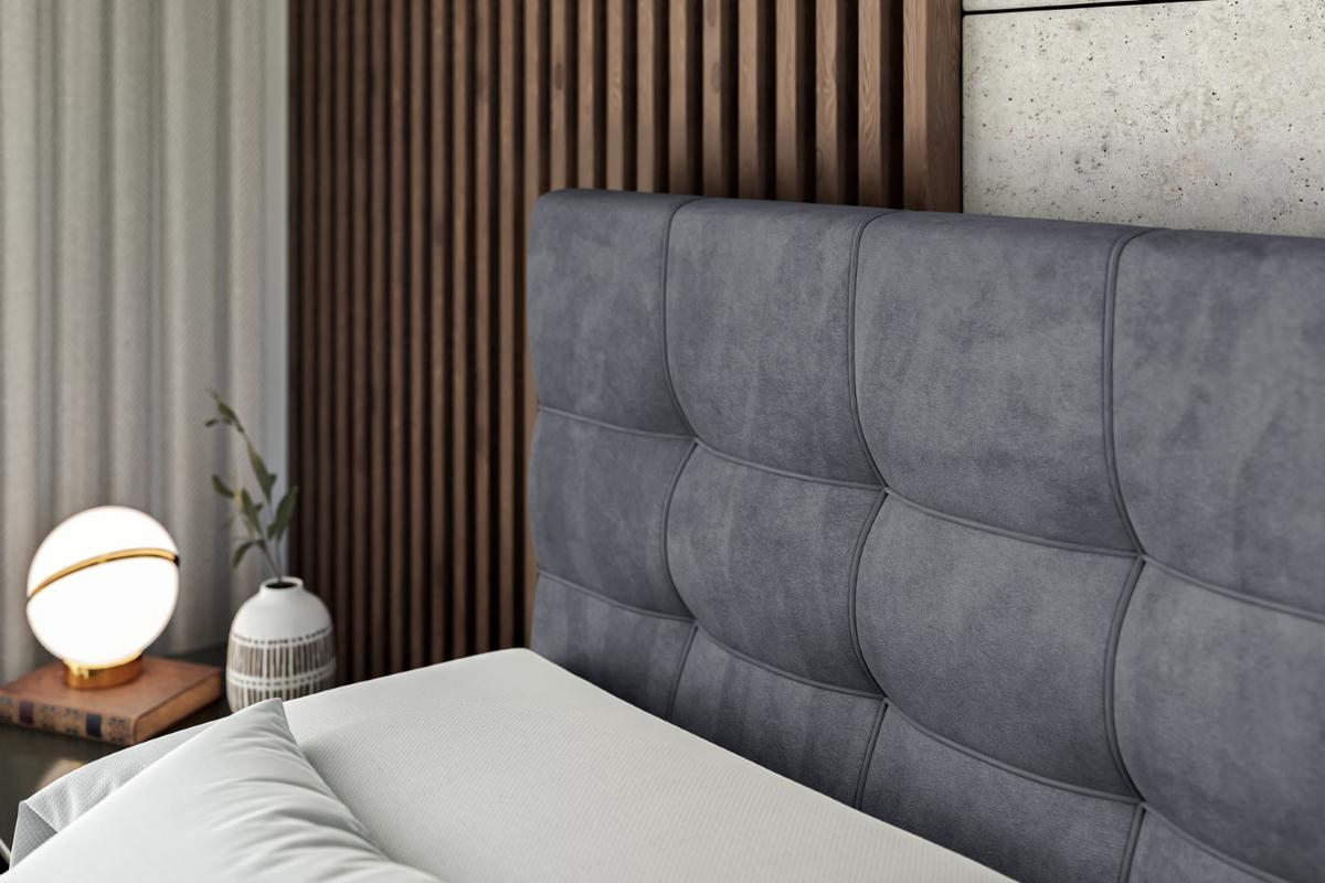BOXBETT mit H3-Matratze und Lattenrost - BERO - 200x200 Dunkelgrau - Dunkelgrau, Holzwerkstoff (200/200cm) - ALTDECOR