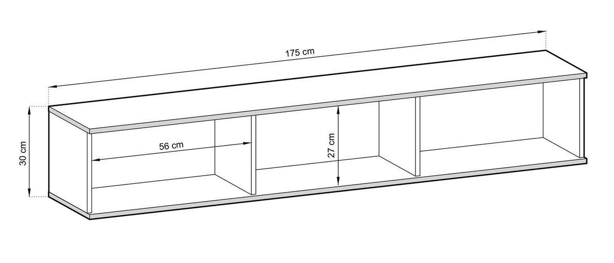 TV-HÄNGEBOARD Mucalma Weiß 175 cm - Weiß, Holzwerkstoff (175/30/32cm) - Selsey