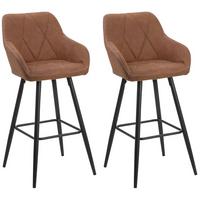 BARSTUHL 2er-Set Polsterbezug Braun Darien - Braun, Textil/Metall (44/104/41cm) - Beliani