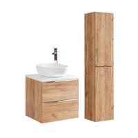 BADMÖBEL 60.4cm April 2er-Set Weiß - Weiß, Holzwerkstoff (60.4/59/46cm) - Petits-meubles