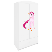 KINDERKLEIDERSCHRANK Einhorn - Weiß, Holzwerkstoff (90/175/52cm) - RAUMHIRSCH FURNITURE