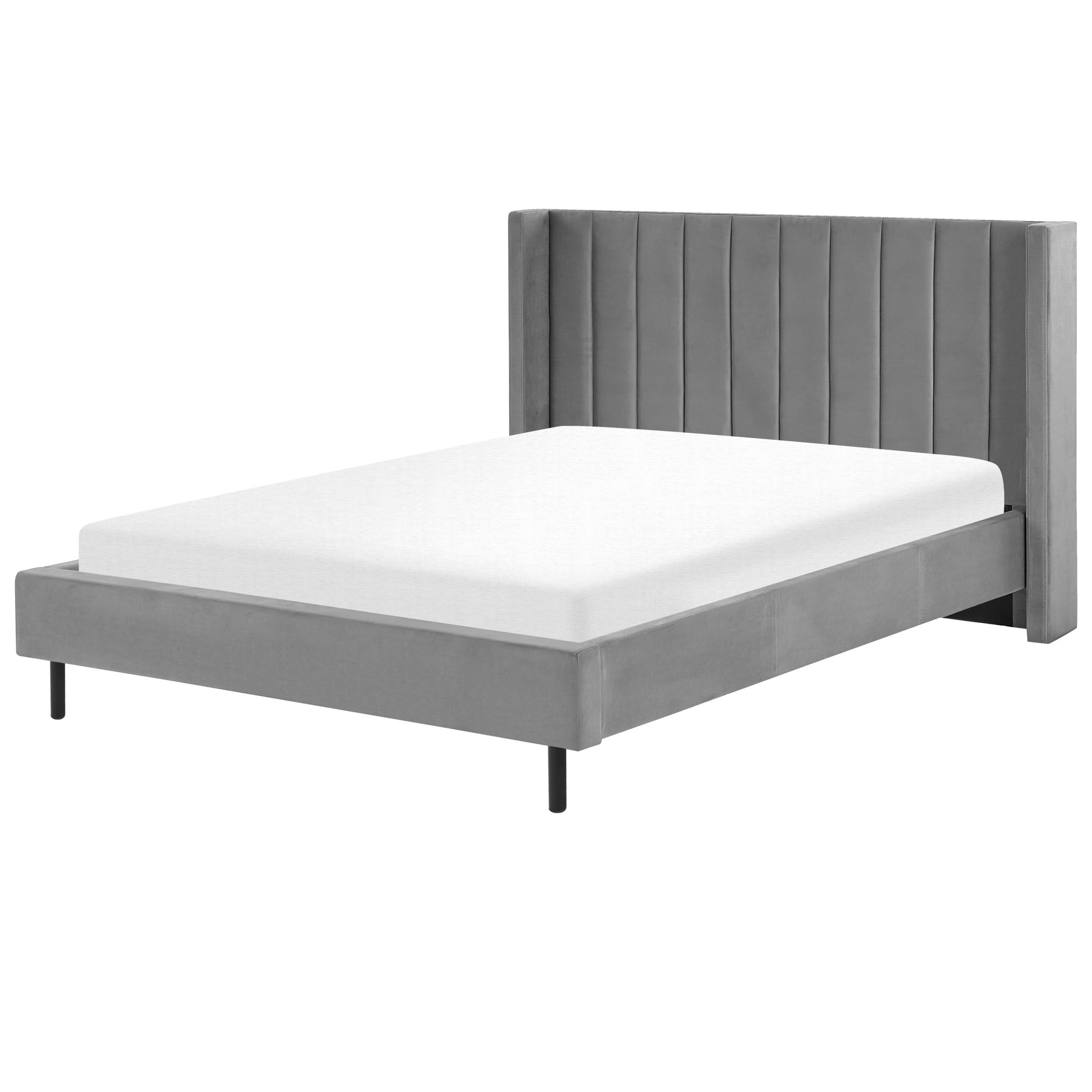 BETT mit Lattenrost 160x200 cm Grau Villette - Grau, Textil (160/200cm) - Beliani
