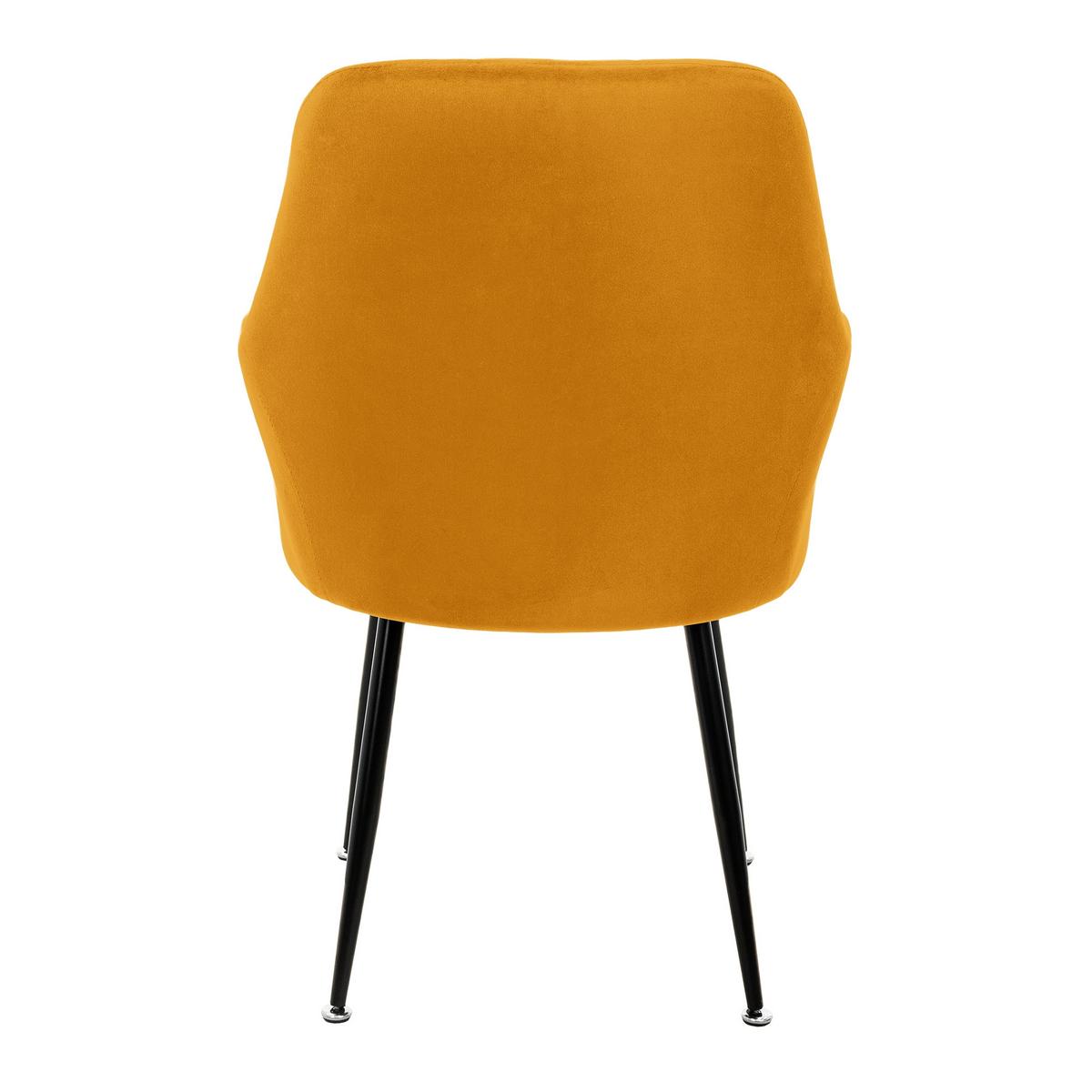 ESSZIMMERSTUHL 2er Set Senfgelb Samt - Gelb/Schwarz, Textil/Metall (60/84/58cm) - ML-DESIGN