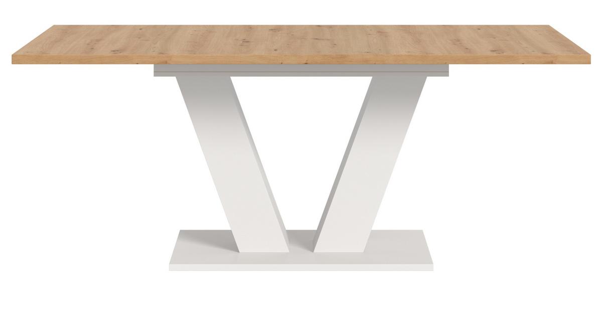 ESSTISCH weiß, Eiche Artisan, Küchentisch ausziehbar 150 - 190 cm - Weiß/Eiche Artisan, Holzwerkstoff/Metall (150/90/76cm) - Inn.Furn