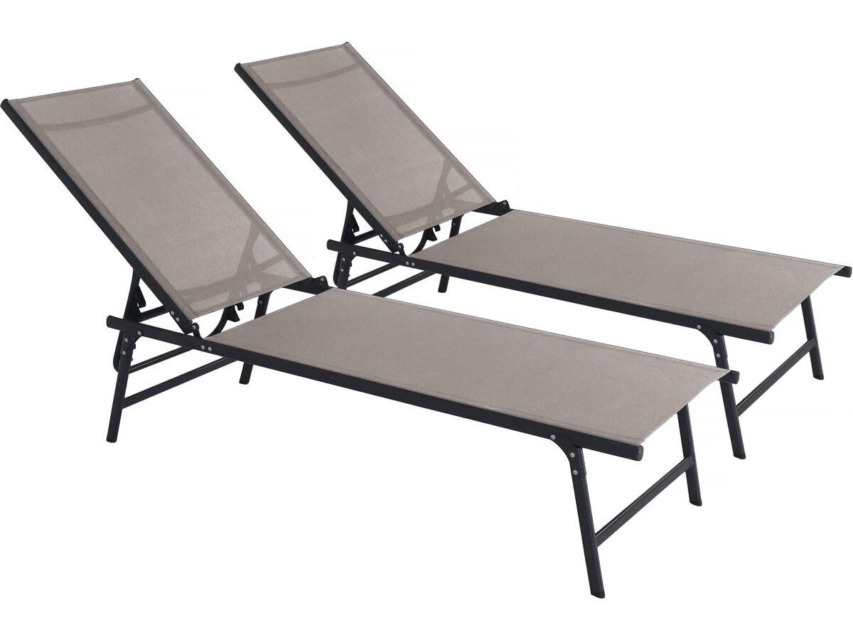 SONNENLIEGE sublima Taupe - Taupe, Metall (54/104/180cm) - Habitat Garten