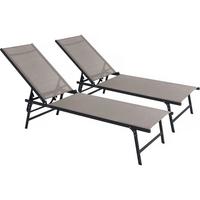 SONNENLIEGE sublima Taupe - Taupe, Metall (54/104/180cm) - Habitat Garten