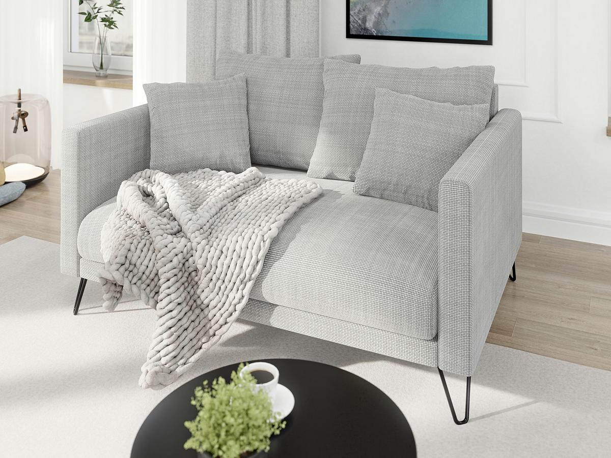 2-SITZER-SOFA Harmony Hellgrau Chenille - Hellgrau/Schwarz, Holz/Textil (140/85/100cm) - S-Style Möbel