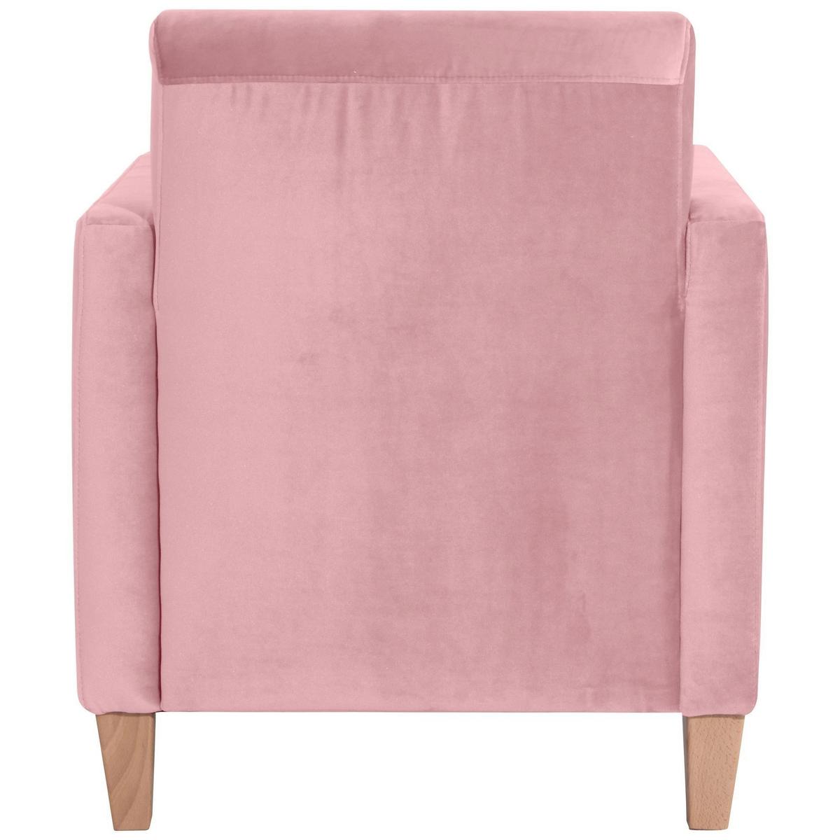 SESSEL Karol Bezug Samtvelours Buche natur / rosé - Rosa, Kunststoff (71/81/70cm) - 58aufmkessel