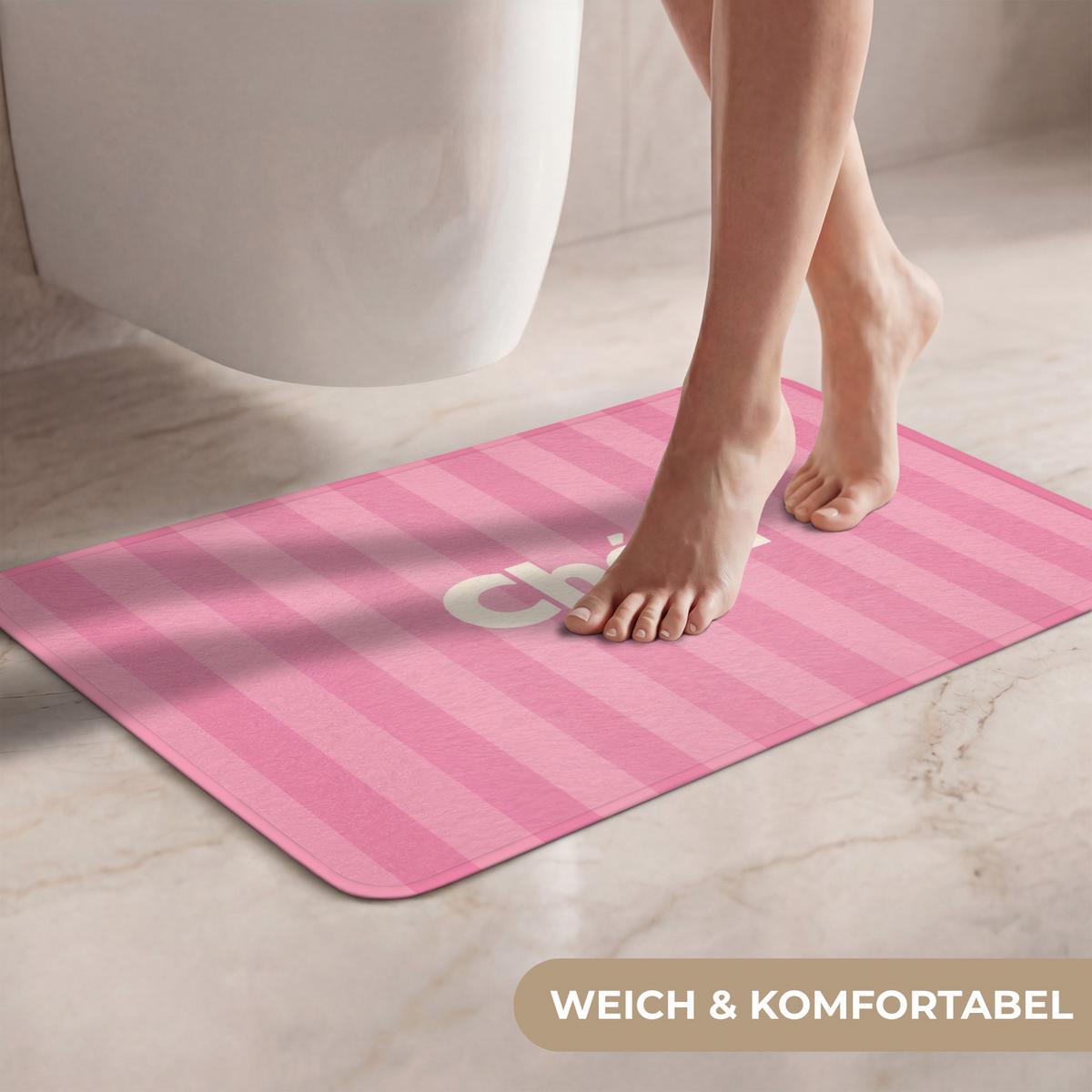 WC-VORLEGER Gestreift - Rosa - Chéri Toilettenvorleger 60x40 cm - Pink, Textil (60/1cm) - OnlyWow
