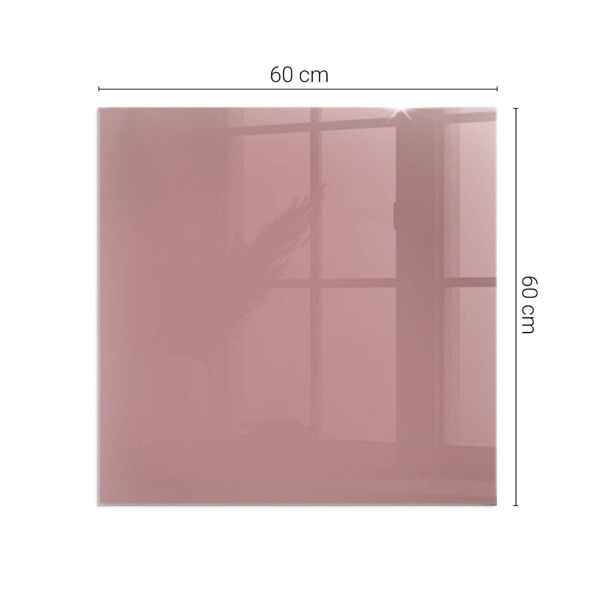 GLASPLATTE für Kamin 60x60 cm - Pink, Glas (60/60/0.4cm) - TULUP