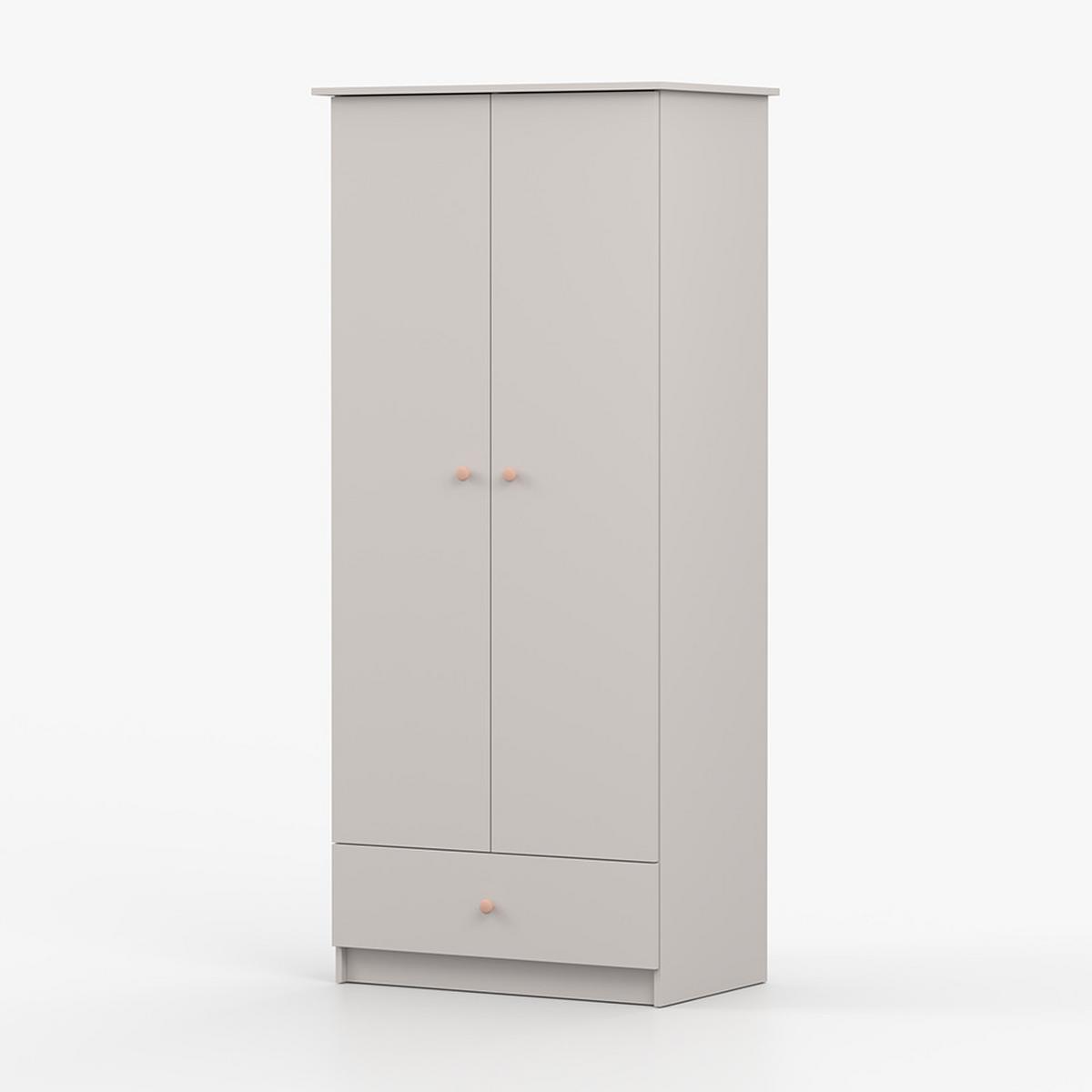 DREHTÜRENSCHRANK 85,5/193/53 cm 2-türig Olaf II Kaschmir + rosa Griffe - Kaschmir/Rosa, Holzwerkstoff/Metall (85.5/193/53cm) - imoebel24