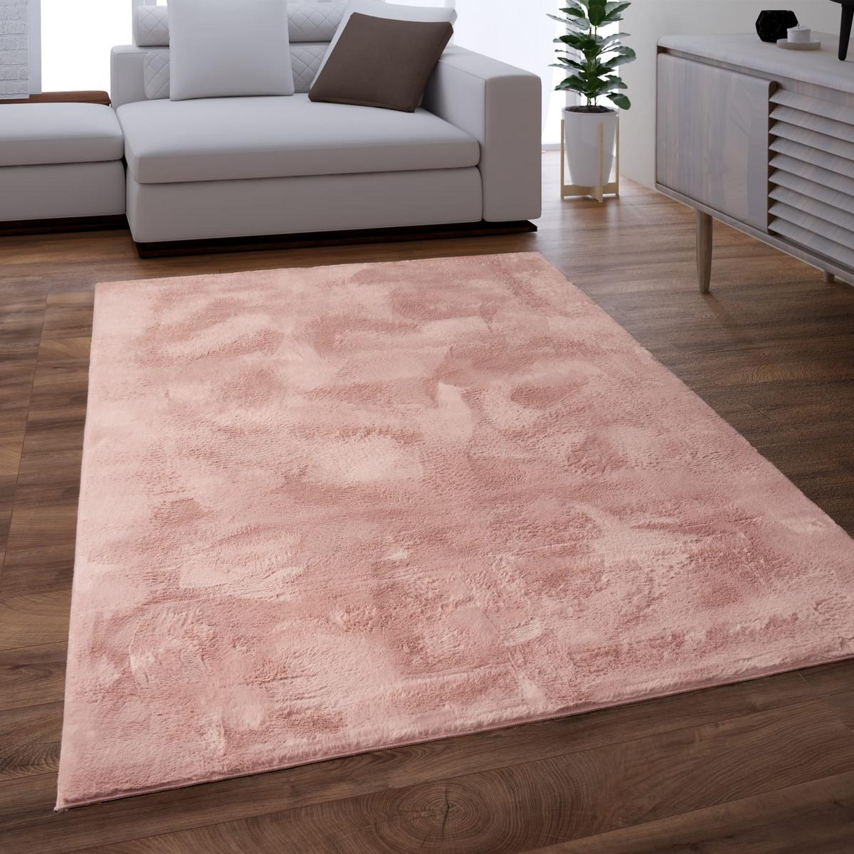 KURZFLORTEPPICH, einfarbig, aus Polyester, Rosa, 160 x 220 cm - Rosa, Textil (220/160cm) - KADIMA DESIGN