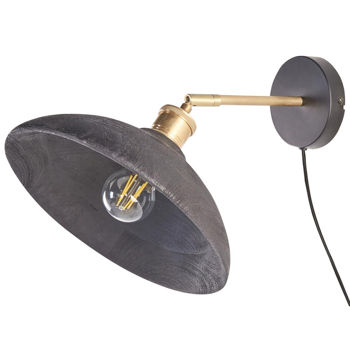 WANDLEUCHTE Yerala 33/29/27 cm - Schwarz, Holz (29/27/33cm) - Beliani