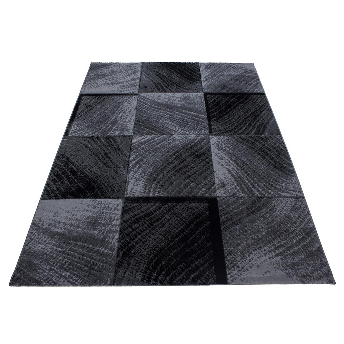 TEPPICH Kurzflor INN in Schwarz, kariert, 160 x 230 cm - Schwarz, Textil (230/160cm) - KADIMA DESIGN