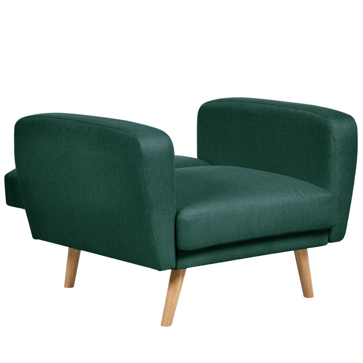 SESSEL Dunkelgrün Florli - Hellbraun/Grün, Textil (89/82/85cm) - Beliani