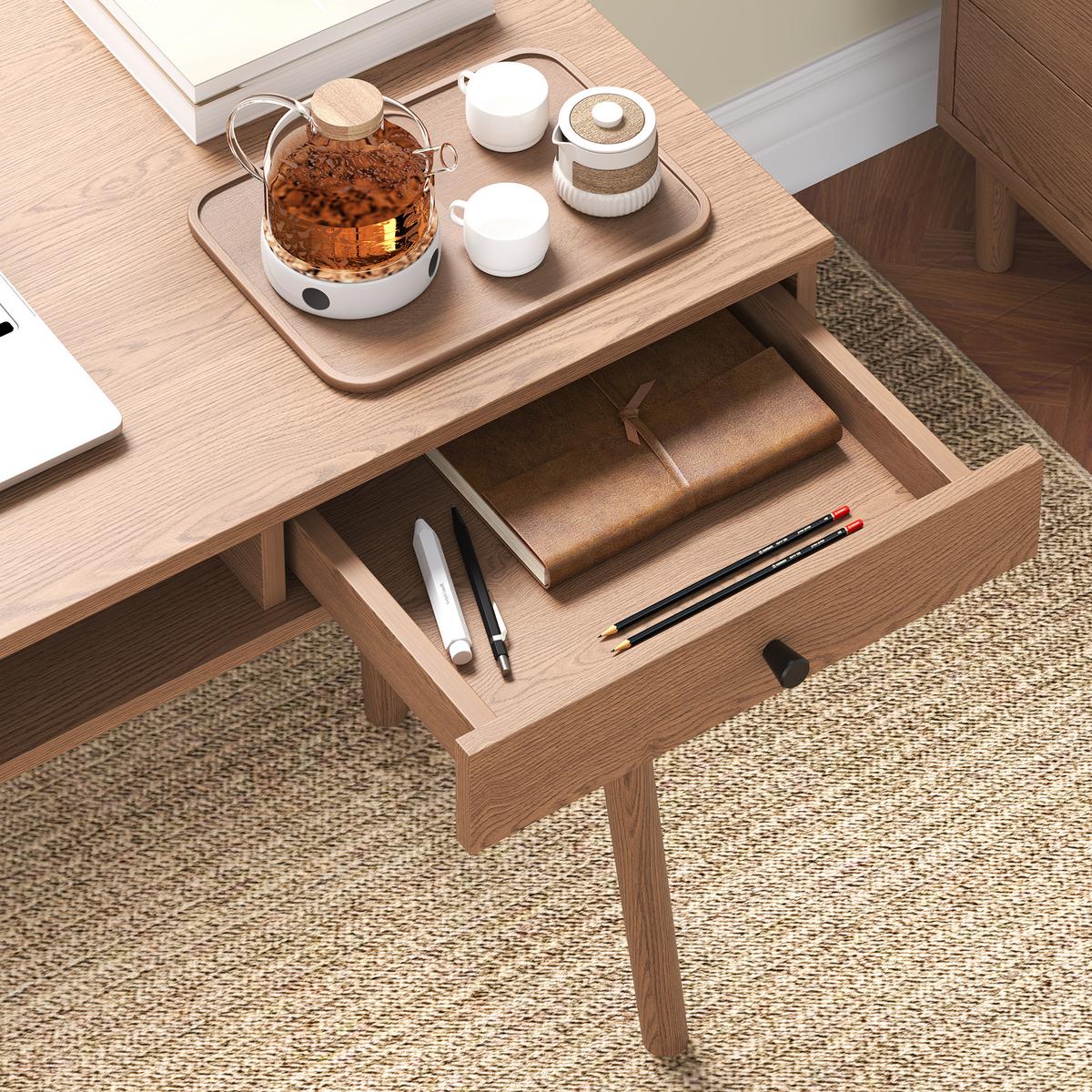 SCHREIBTISCH Habo - Dunkelbraun, Holzwerkstoff/Metall (48/115/75cm) - [en.casa]