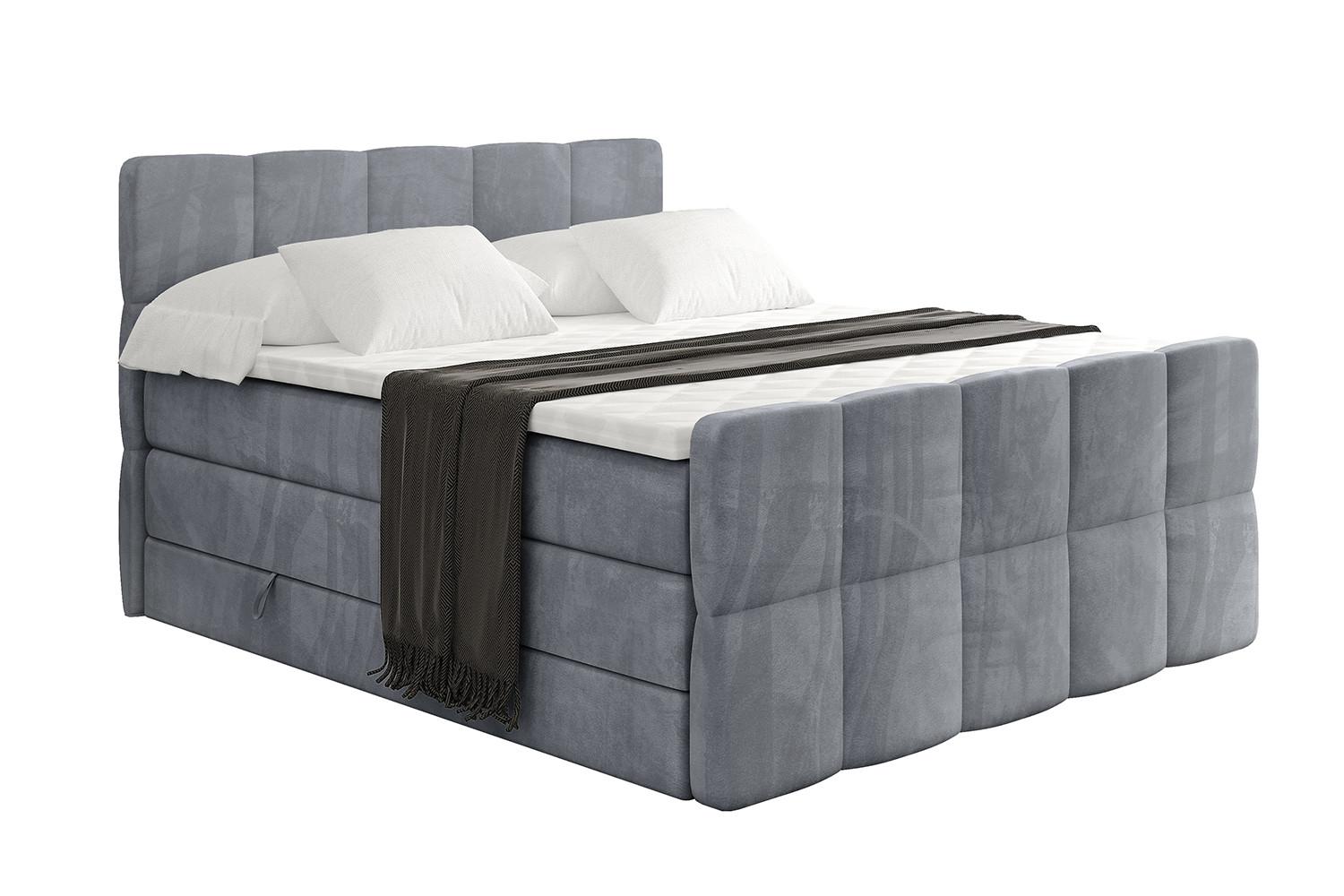 BOXSPRINGBETT mit Matratze und Lattenrost - LIRO-Z KING-120x200 - Grau Casablanca - Grau, Holzwerkstoff (120/200cm) - ALTDECOR