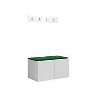 GARDEROBEN-SET Orion VI - Weiß/Grün, Holzwerkstoff/Kunststoff (84/42/46cm) - MIRJAN24