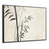 LEINWAND Bilder mit Rahmen - Japandi - Bambus - Beige - 70x50 - Eukalyptusholzfarben, Textil (70/50cm) - MuchoWow