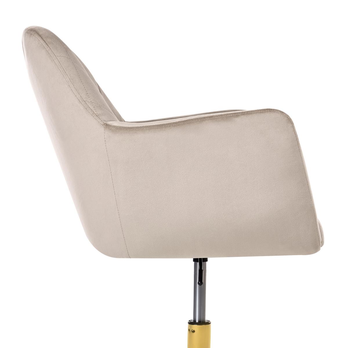 SCHREIBTISCHSTUHL Samtstoff Taupe Leloria - Taupe, Textil (60/83/60cm) - Beliani