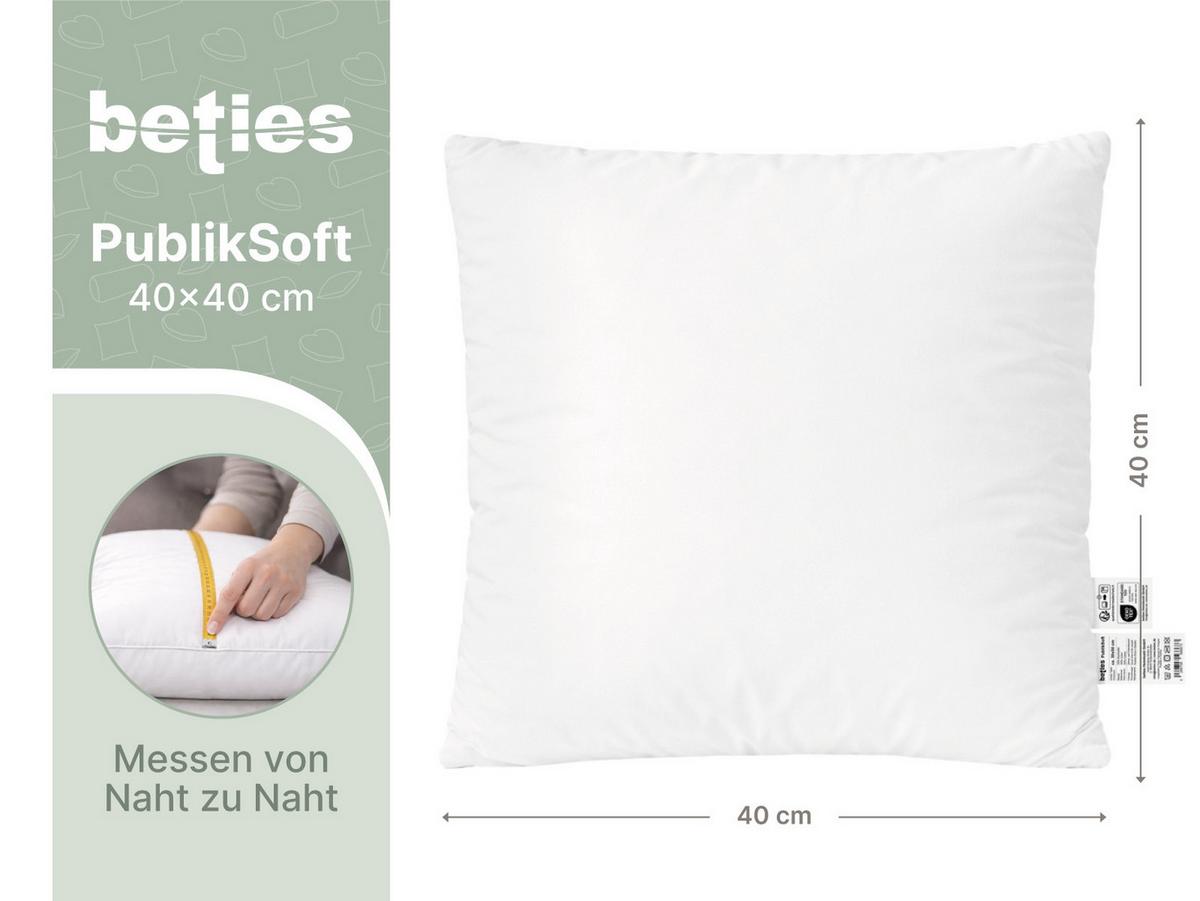 DAUNENKISSEN PublikSoft 40/40 cm - Weiß, Naturmaterialien/Textil (40/40cm) - beties Heimtextil