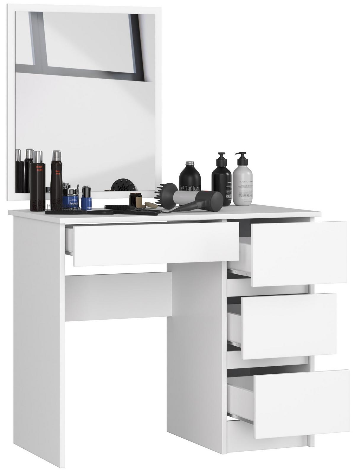 SCHMINKTISCH mit Spiegel - Weiß, Holzwerkstoff (90/142/50cm) - RAUMHIRSCH FURNITURE