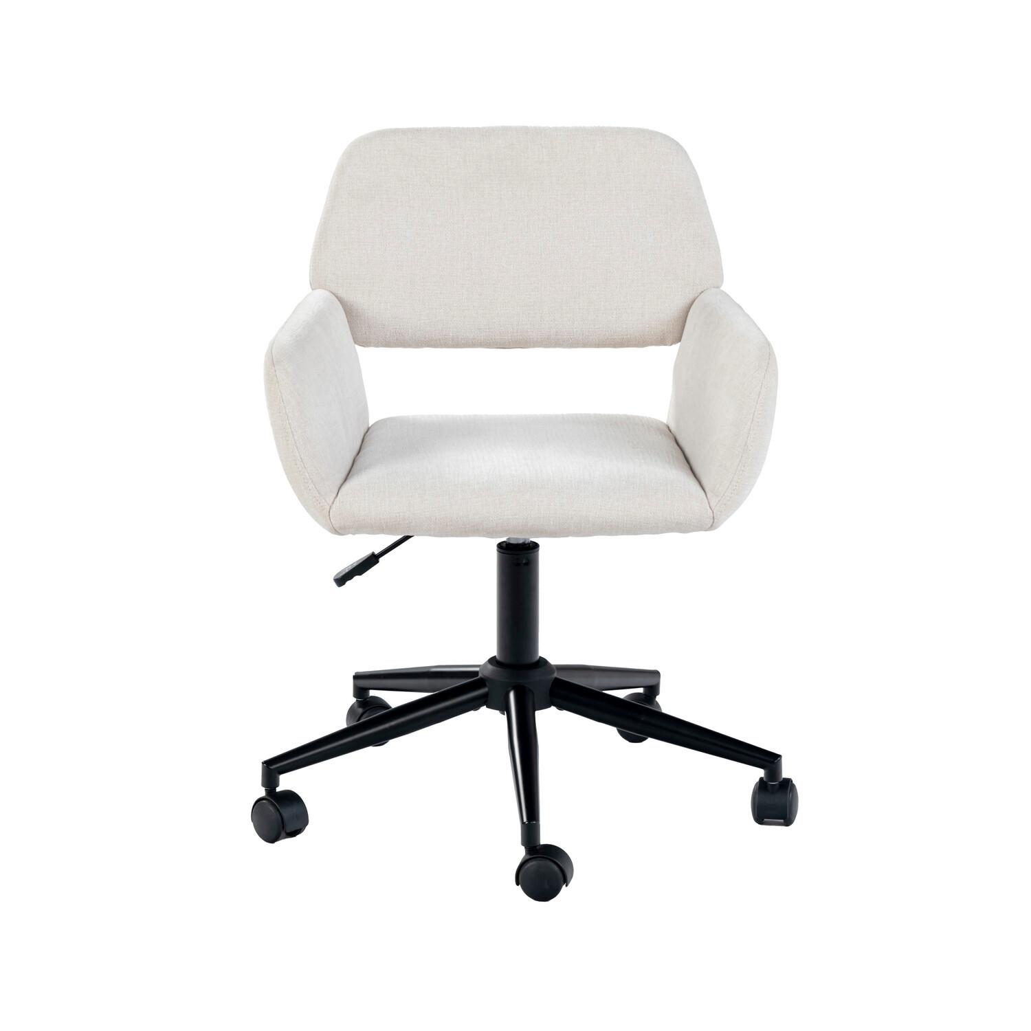 KINDERDREHSTUHL Stoffbezug höhenverstellbar & 360° drehbar - Beige/Schwarz, Holzwerkstoff/Textil (56/85/58cm) - Urban Meuble