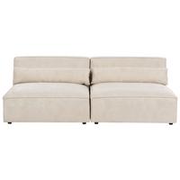 MODULSOFA 2-Sitzer Samtstoff Hellbeige Hellnar - Beige, Textil (204/70/126cm) - Beliani