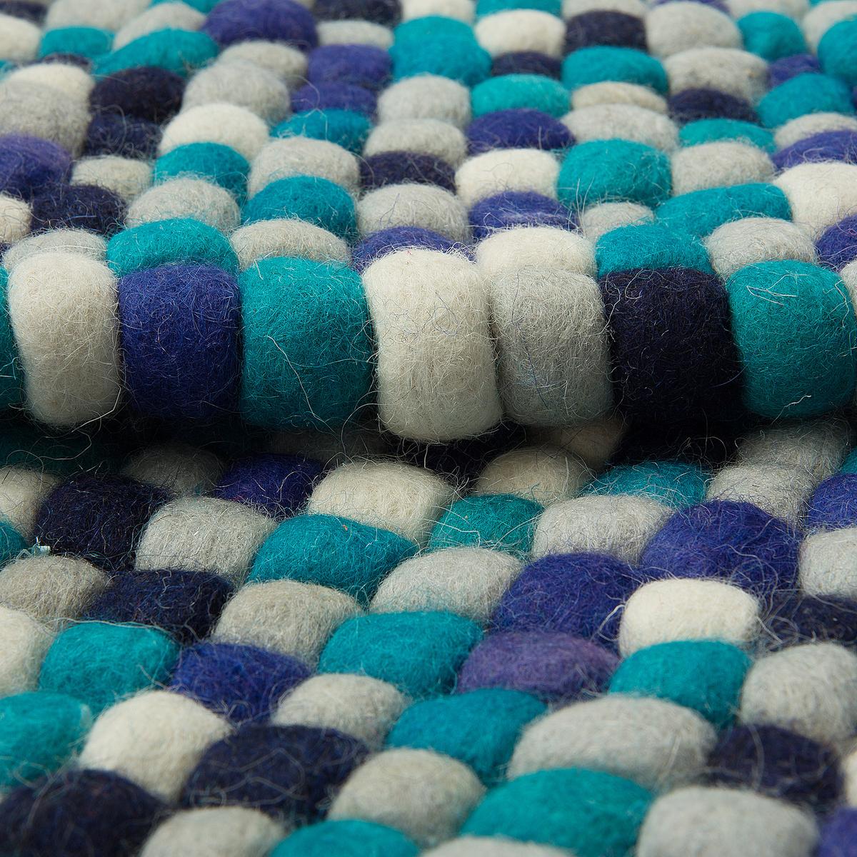 FILZKUGELTEPPICH Amdo 230/160 cm - Multicolor, Textil (160/230cm) - Beliani