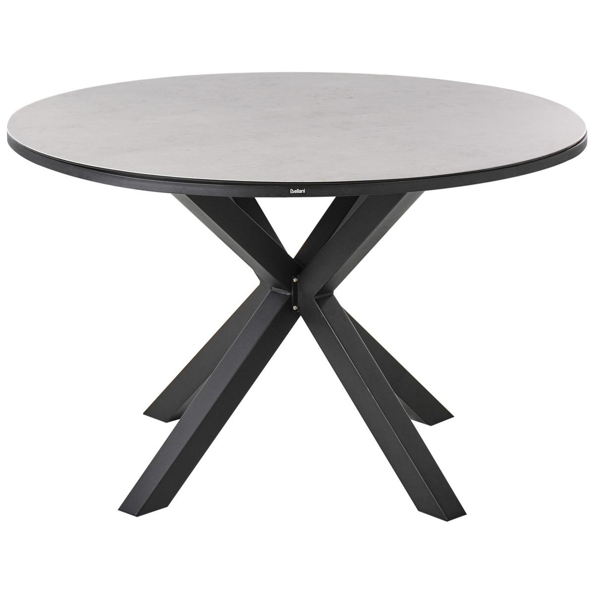 GARTENMÖBEL-SET 4-Sitzer Grau/Schwarz Metall Maletto/taviano - Grau, Keramik - Beliani