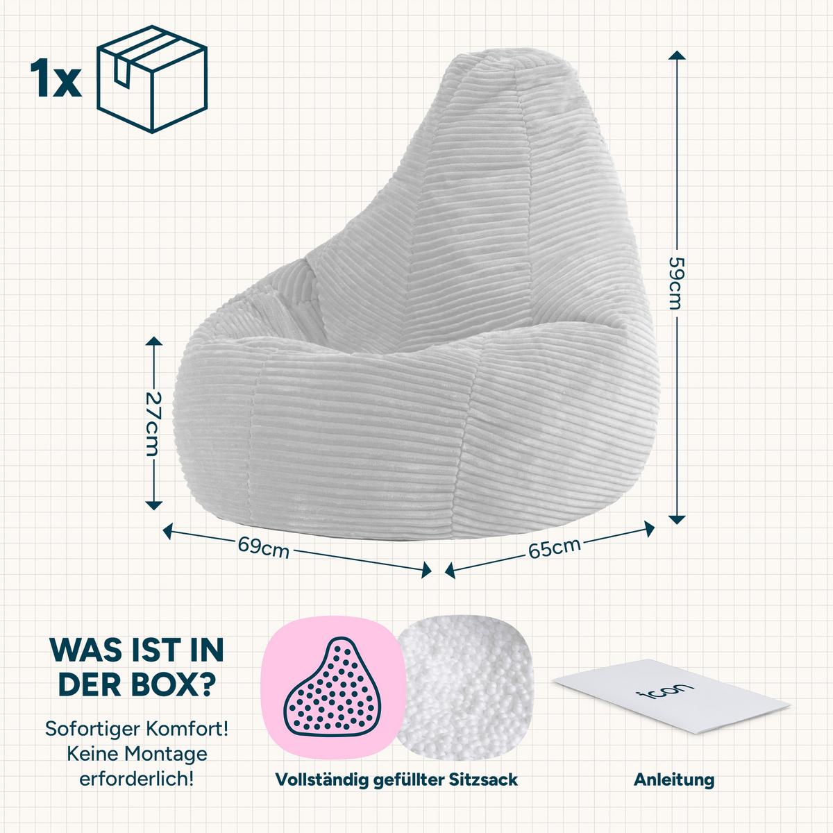 KINDERSITZSACK Sessel Dalton - Beige, Textil (69/59/65cm) - icon