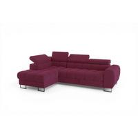 ECKSOFA Bastien Mit Schlaffunktion - Bordeaux, Holzwerkstoff/Textil (170/260cm) - Fun Möbel