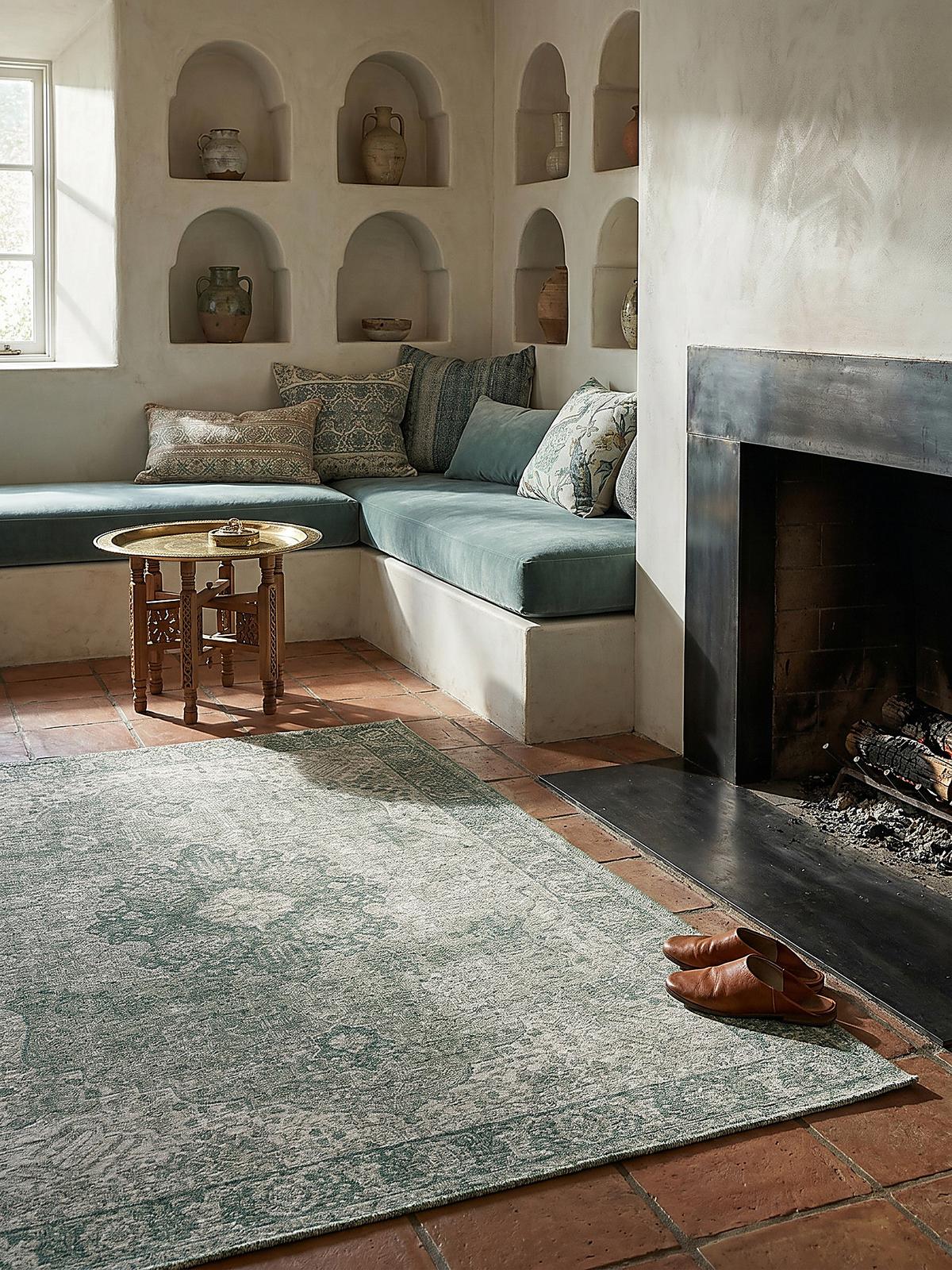 TEPPICH COQUET, im Vintage-Stil, Grün, 200 x 290 cm - Grün, Textil (290/200cm) - KADIMA DESIGN
